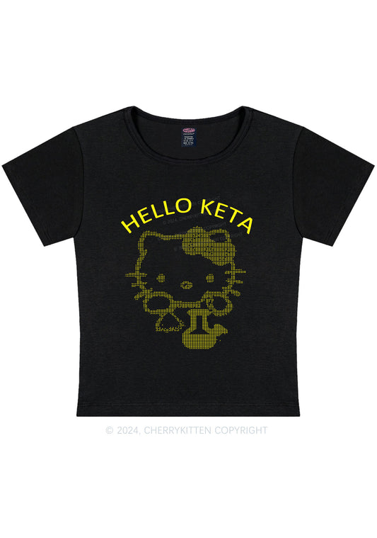 Hello Keta Y2K Baby Tee Cherrykitten