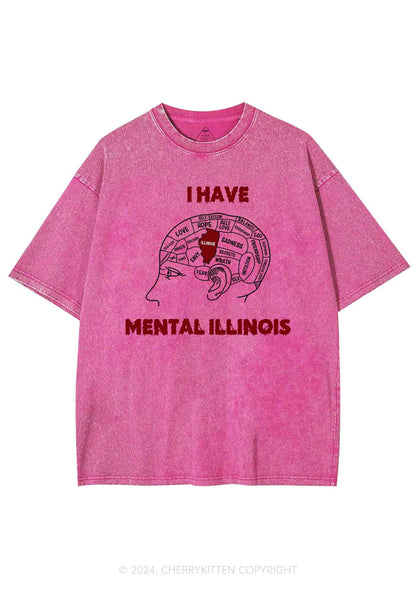 I Have Mental Illinois Y2K Washed Tee Cherrykitten