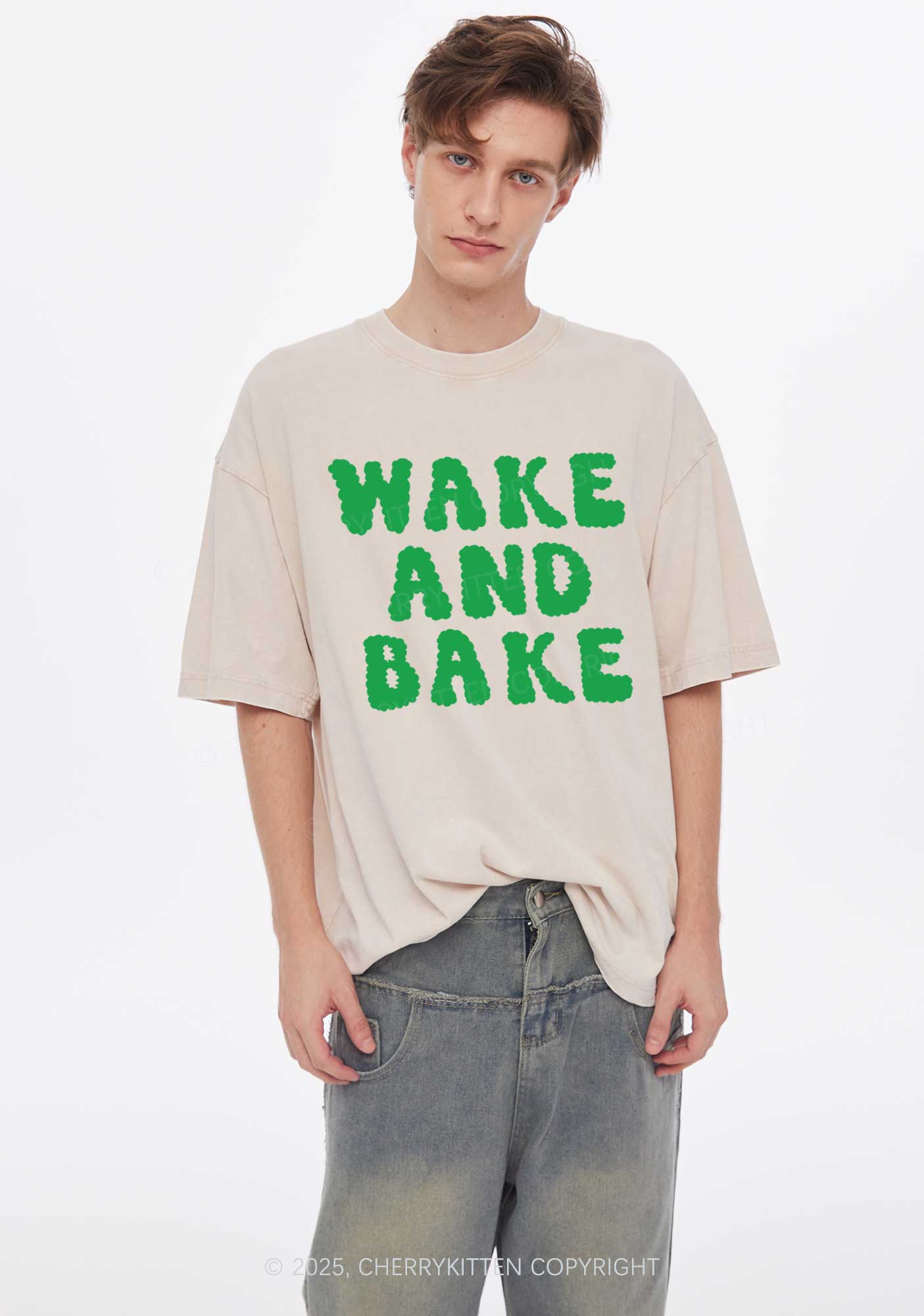 Wake And Bake Y2K Washed Tee Cherrykitten