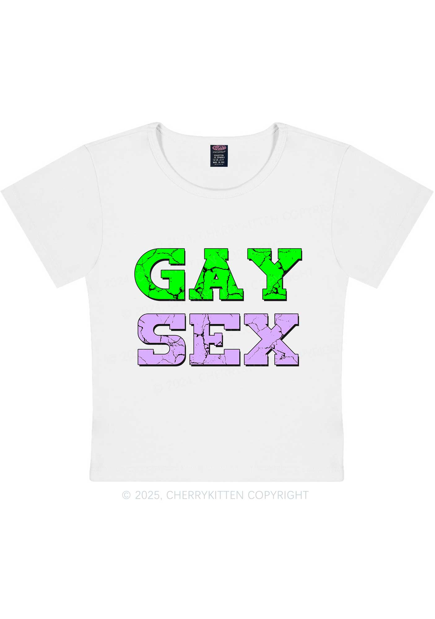 Gay Six Y2K Baby Tee Cherrykitten