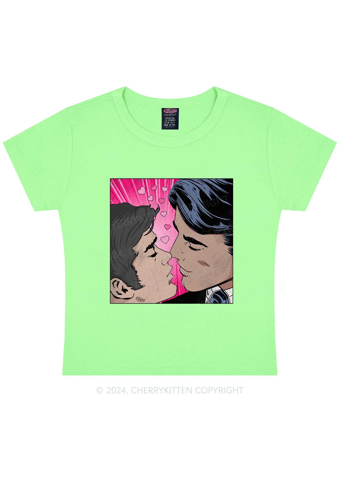 Boy Kiss Y2K Valentine's Day Baby Tee Cherrykitten