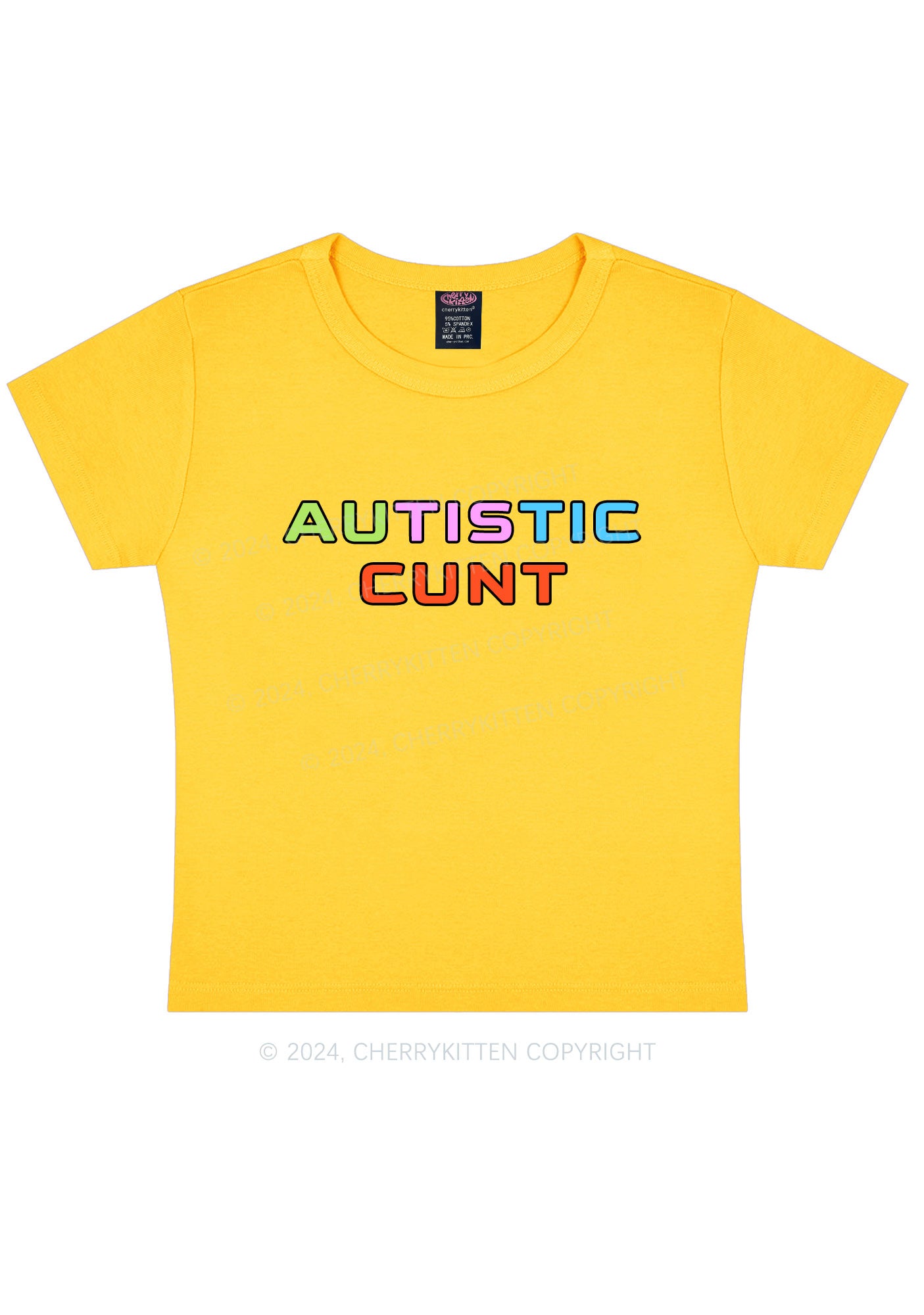 Autistic Cxxt Y2K Baby Tee Cherrykitten