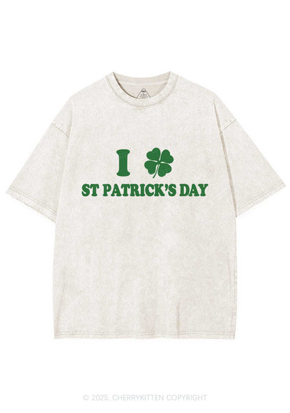 I Love St Patricks Y2K Washed Tee Cherrykitten