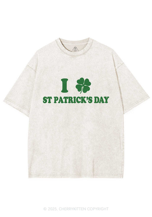 I Love St Patricks Y2K Washed Tee Cherrykitten