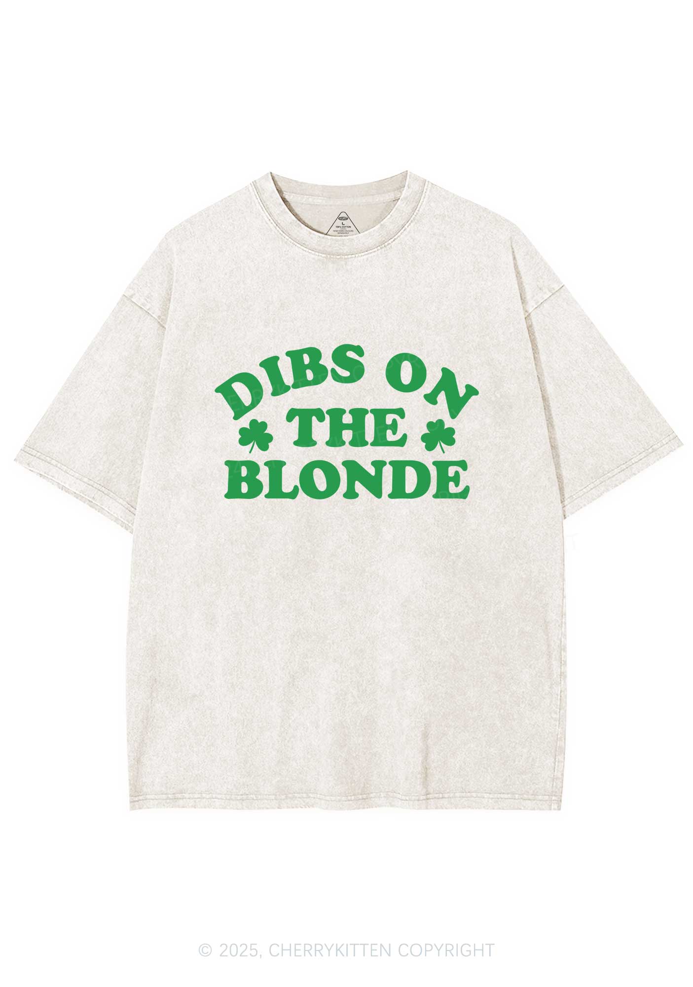 Dibs On The Blonde St Patricks Y2K Washed Tee Cherrykitten