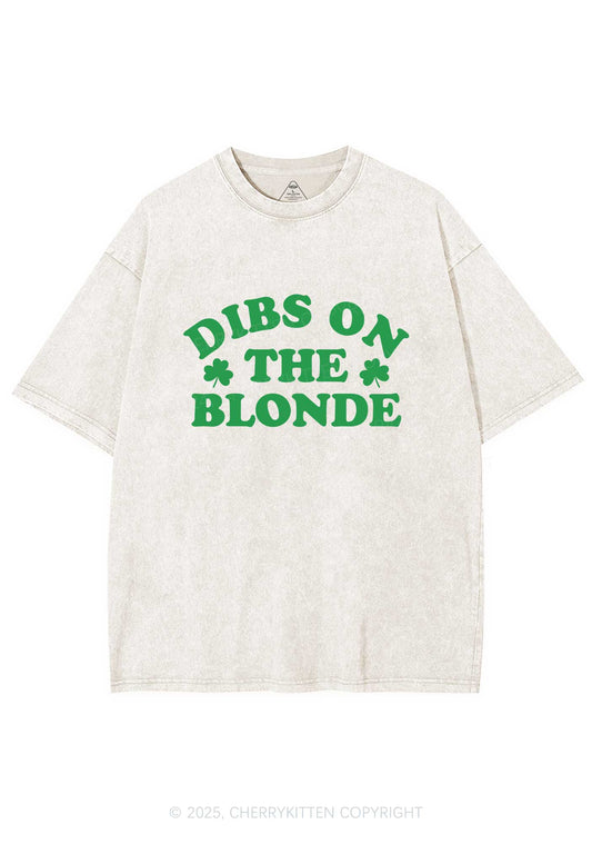 Dibs On The Blonde St Patricks Y2K Washed Tee Cherrykitten