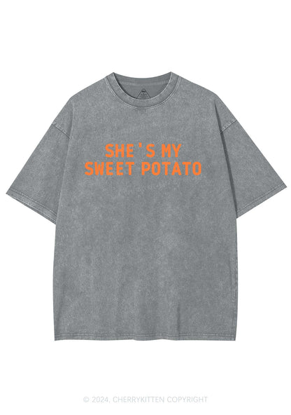 Sweet Potato Y2K Valentine's Day Washed Tee Cherrykitten