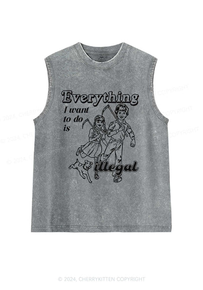 Everything Is Illegal Y2K Washed Tank Cherrykitten