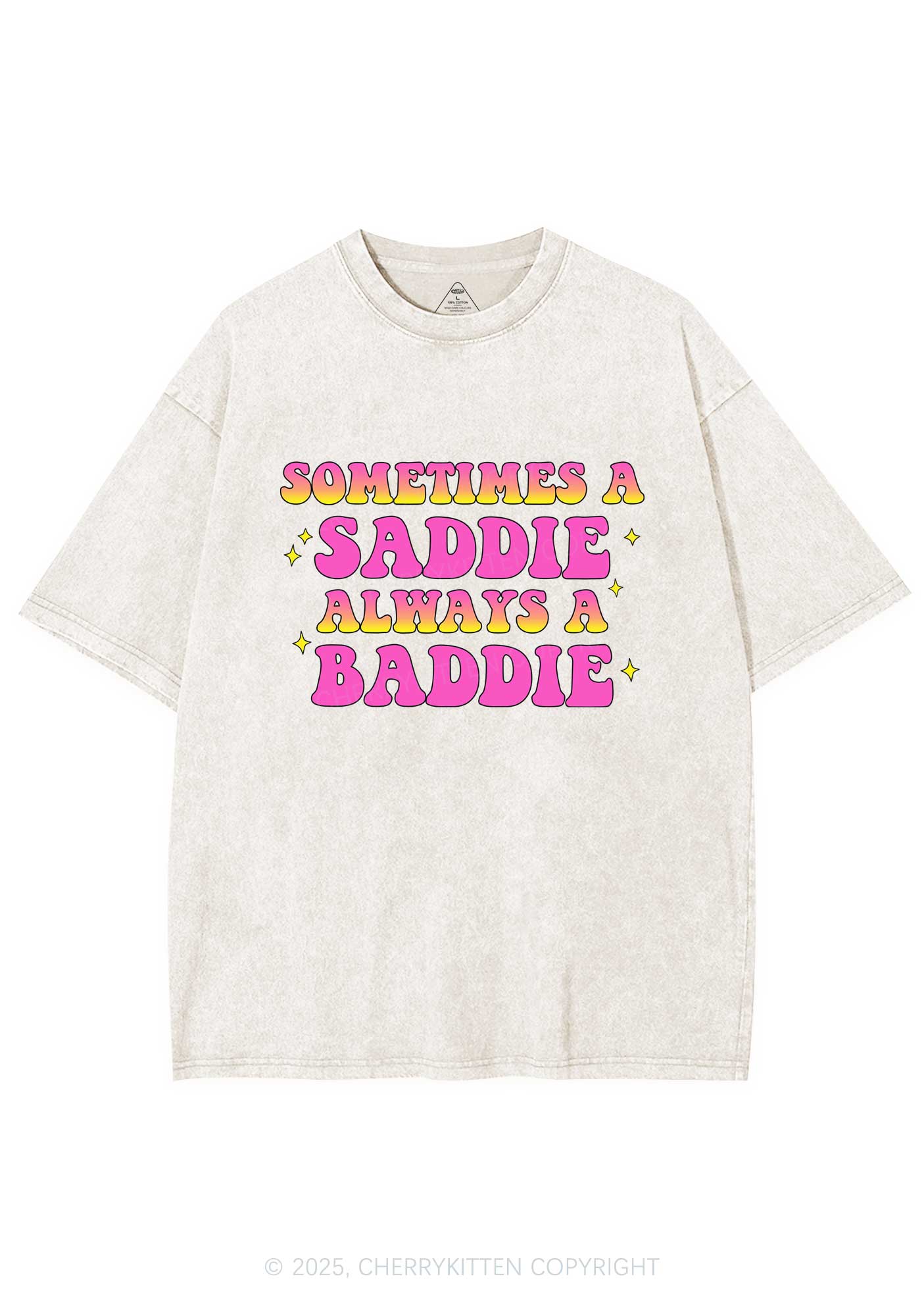 Sometimes A Saddie Y2K Washed Tee Cherrykitten