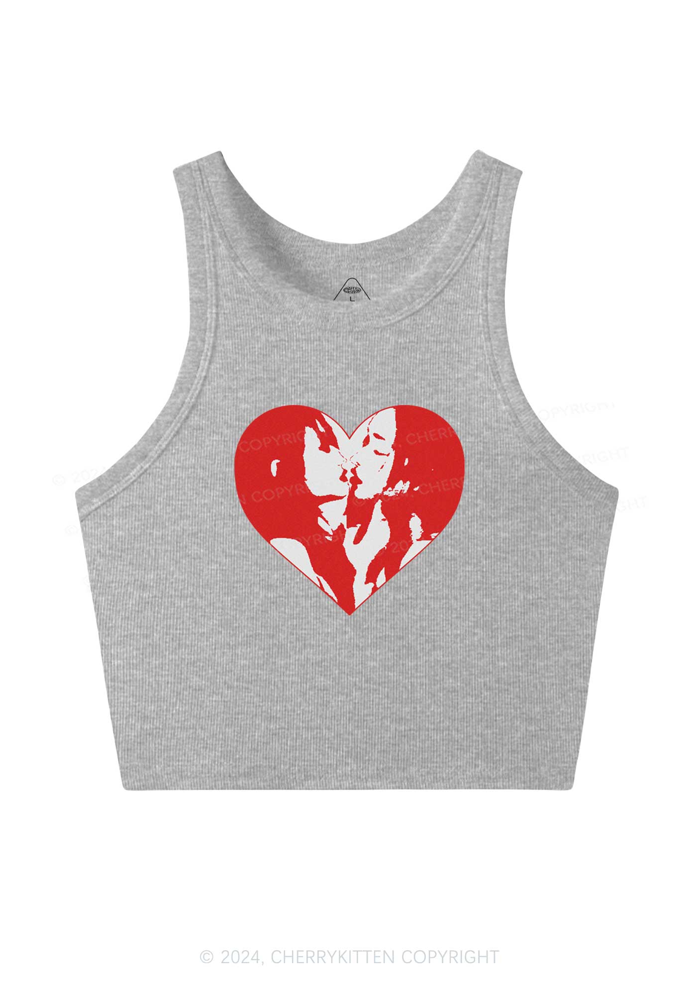 Kiss Girl Y2K Valentine's Day Crop Tank Top Cherrykitten