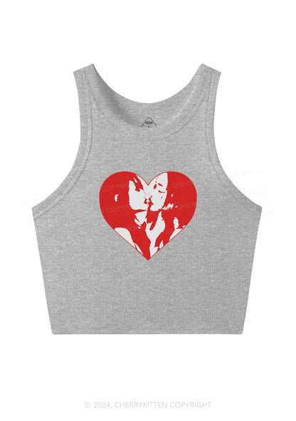 Kiss Girl Y2K Valentine's Day Crop Tank Top Cherrykitten