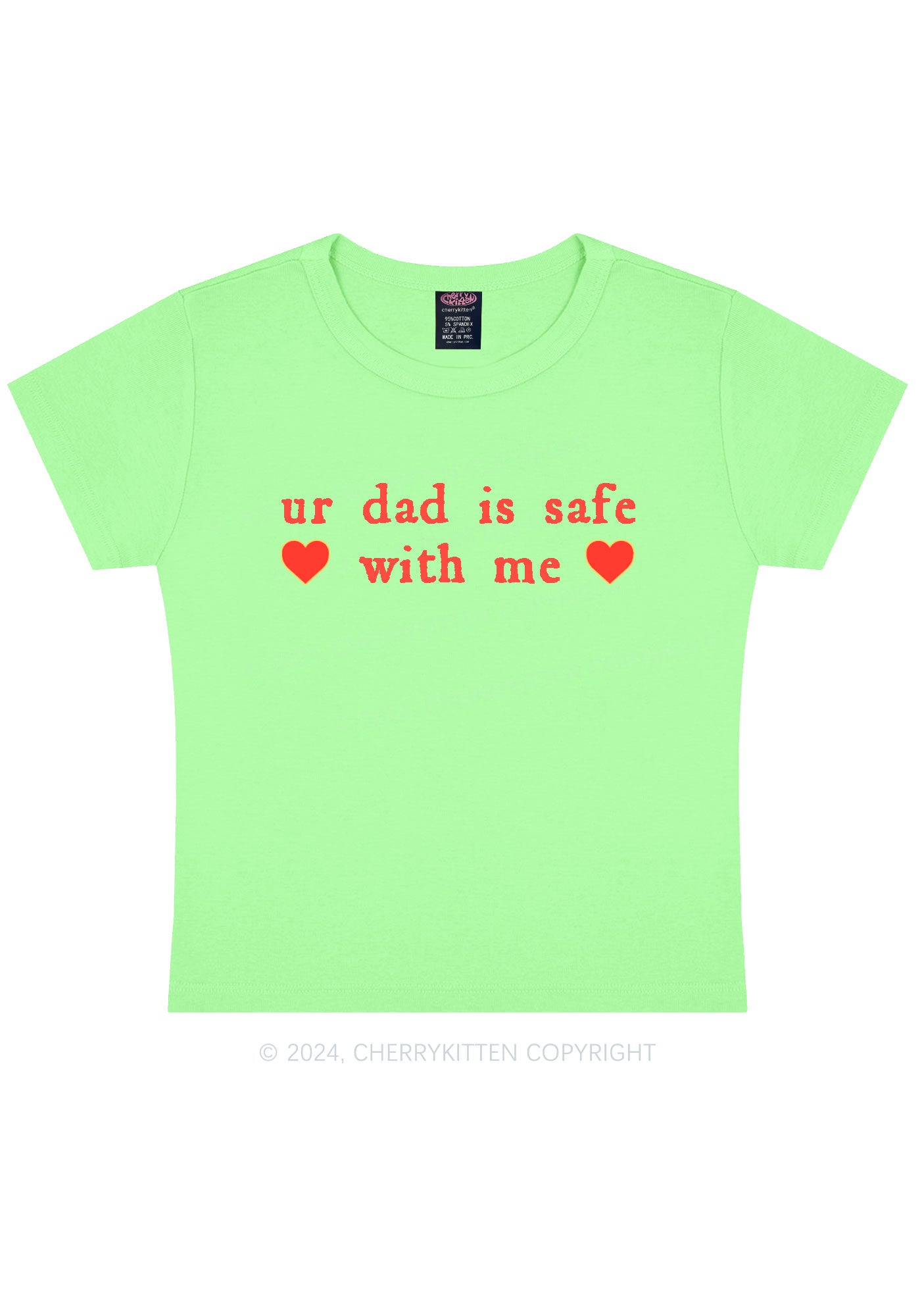 Ur Dad Is Safe With Me Y2K Baby Tee Cherrykitten