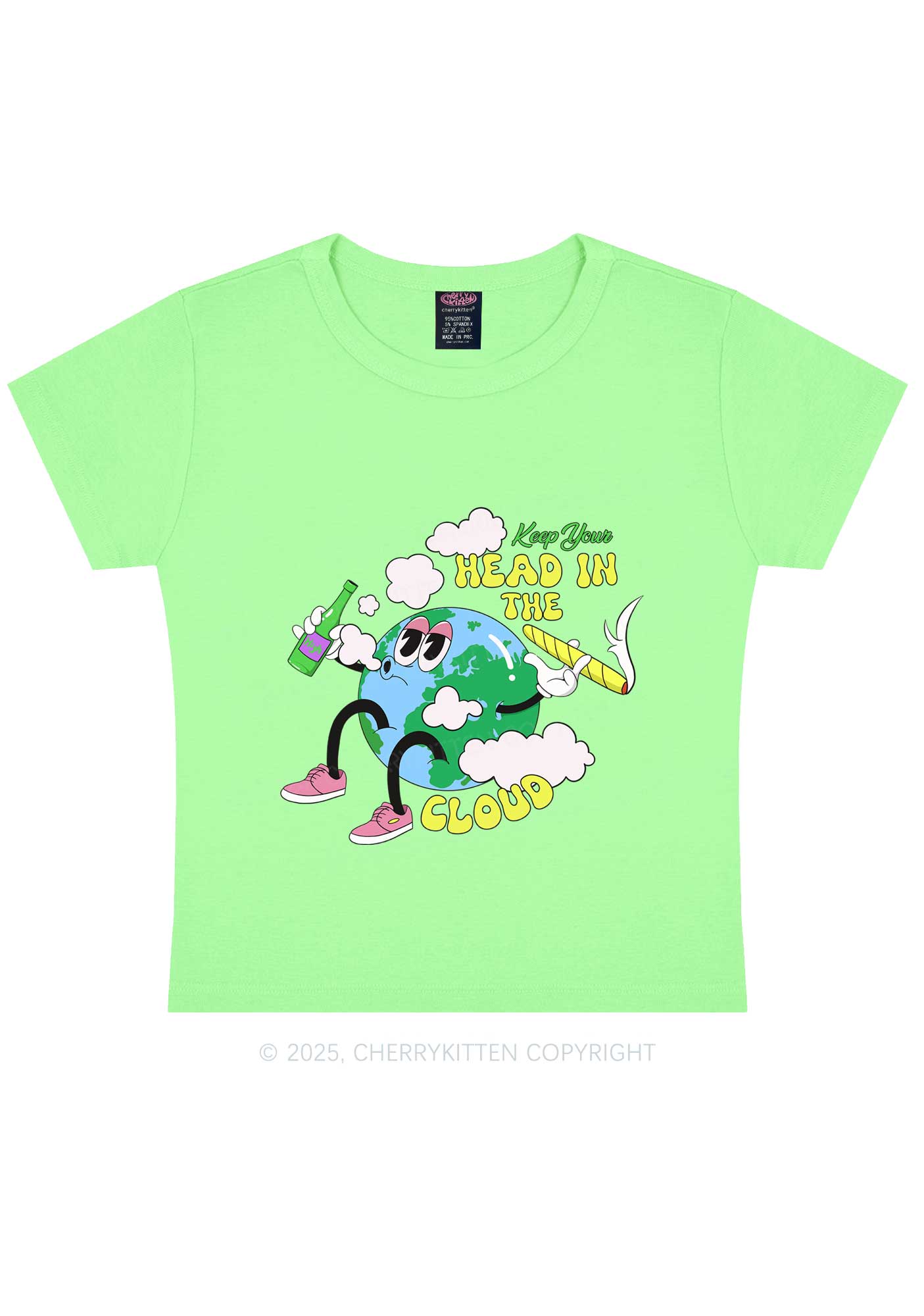 Keep Your Head In Cloud Y2K Baby Tee Cherrykitten