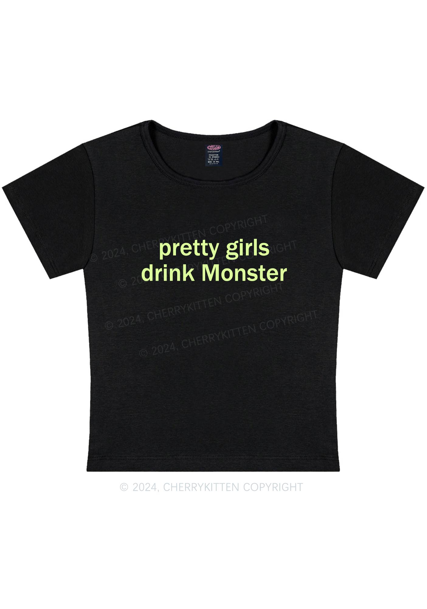 Pretty Girls Drink Monster Y2K Baby Tee Cherrykitten