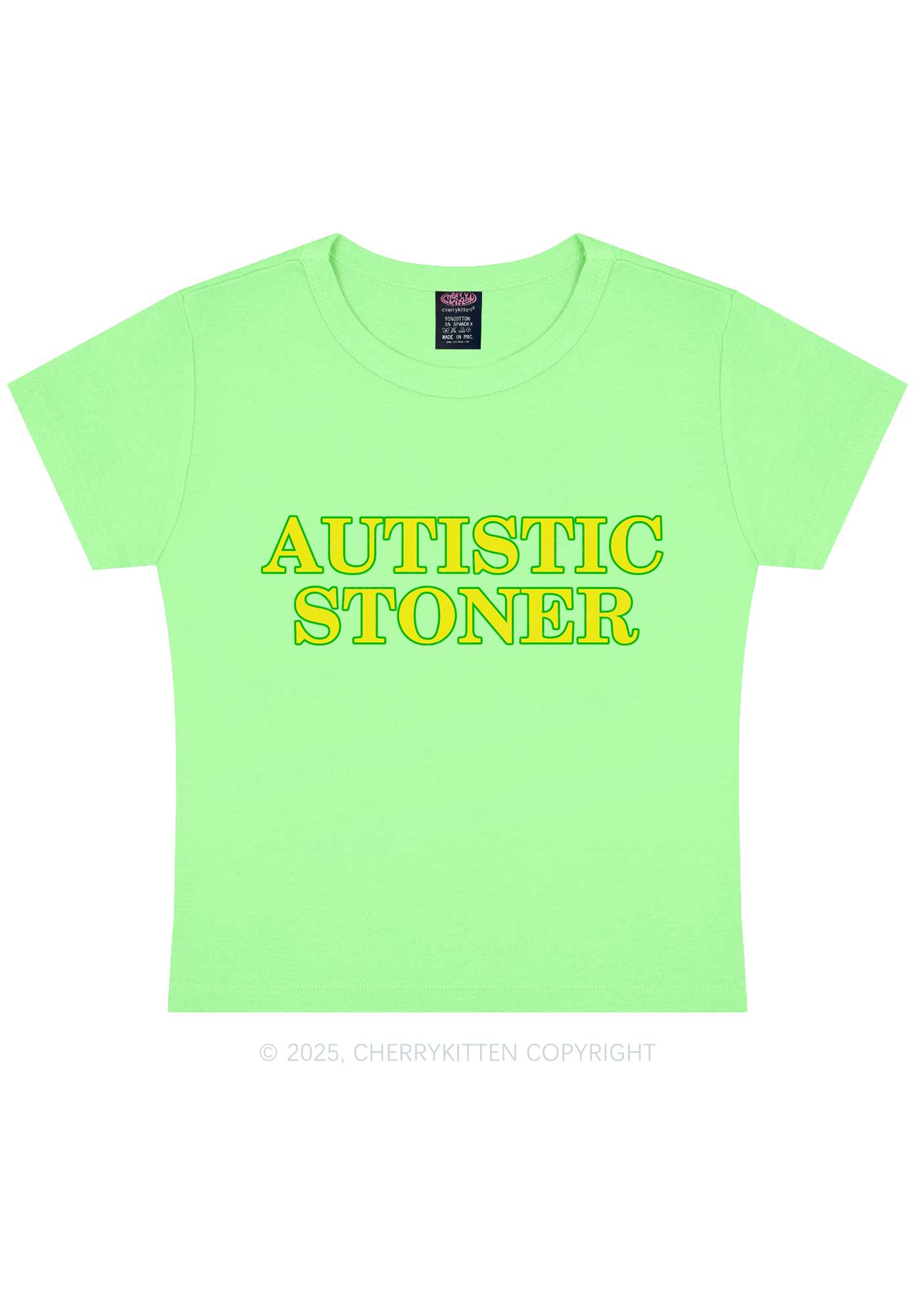 Autistic Stoner Y2K Baby Tee Cherrykitten