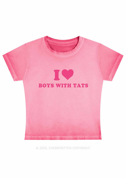 I Love Boys With Tats Y2K Vintage Classic Tee Cherrykitten