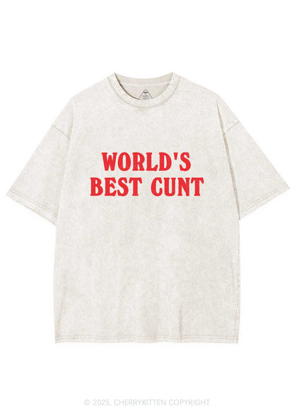 Worlds Best Cxxt Y2K Washed Tee Cherrykitten