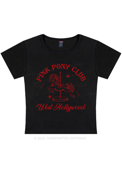 Pink West Hollywood Y2K Baby Tee Cherrykitten