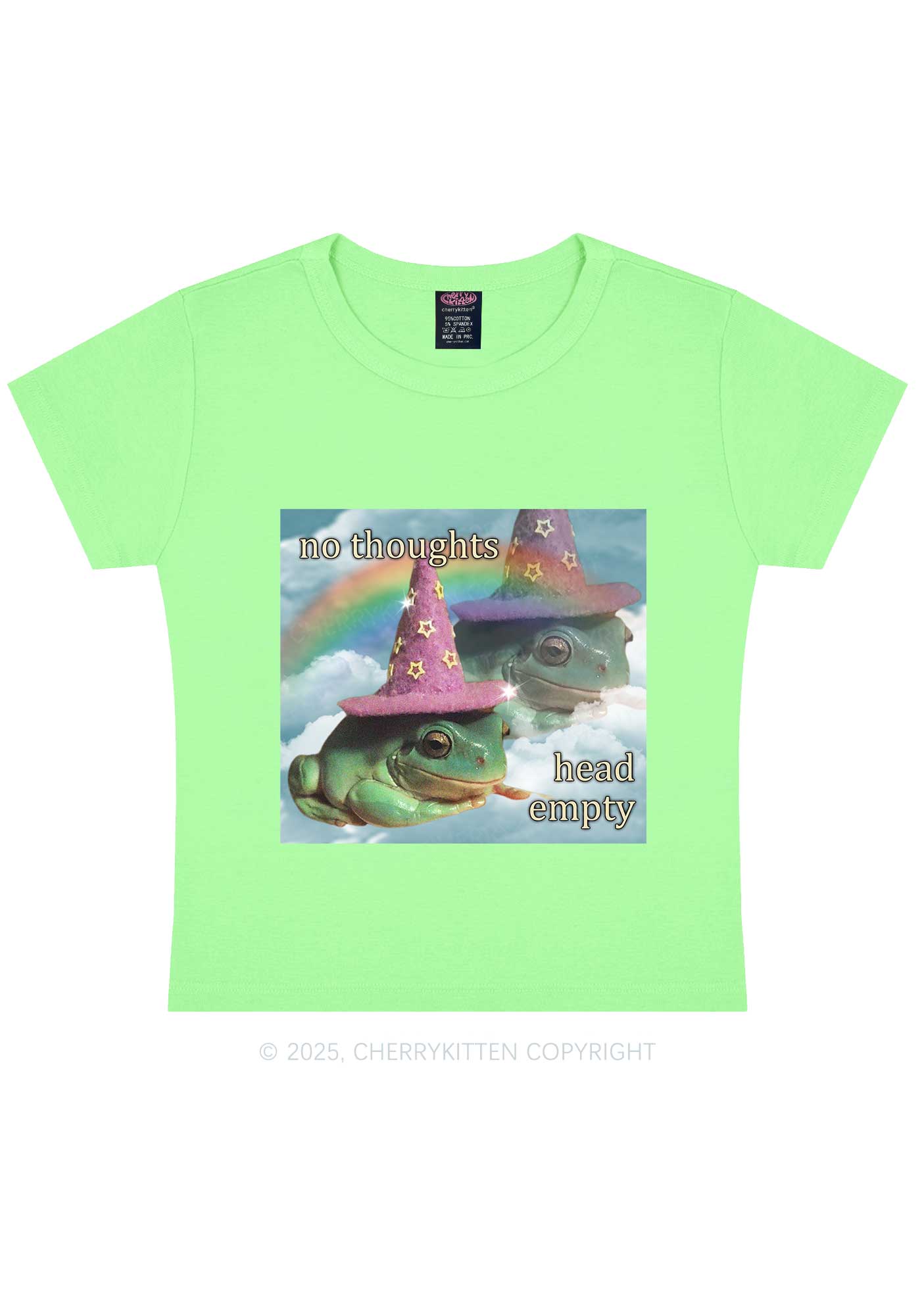 Head Empty Frog Y2K Baby Tee Cherrykitten