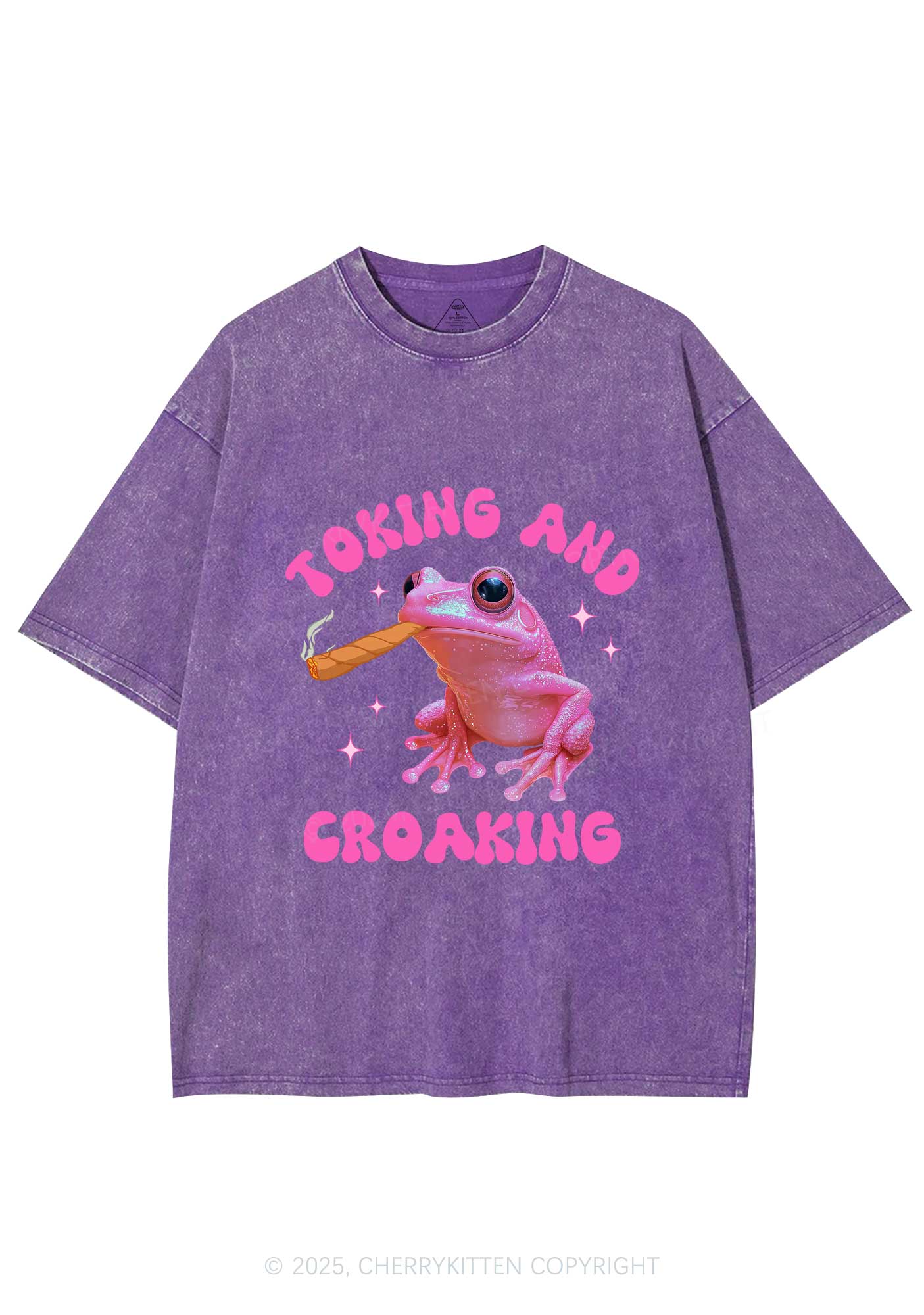 Toking And Croaking Y2K Washed Tee Cherrykitten