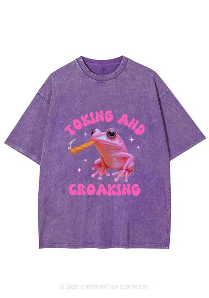 Toking And Croaking Y2K Washed Tee Cherrykitten