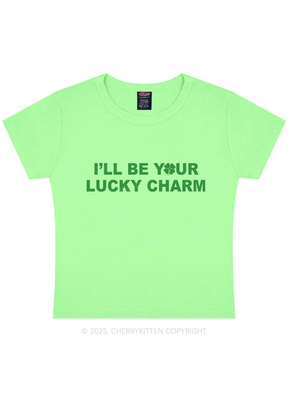 Be Your Lucky Charm St Patricks Y2K Baby Tee Cherrykitten