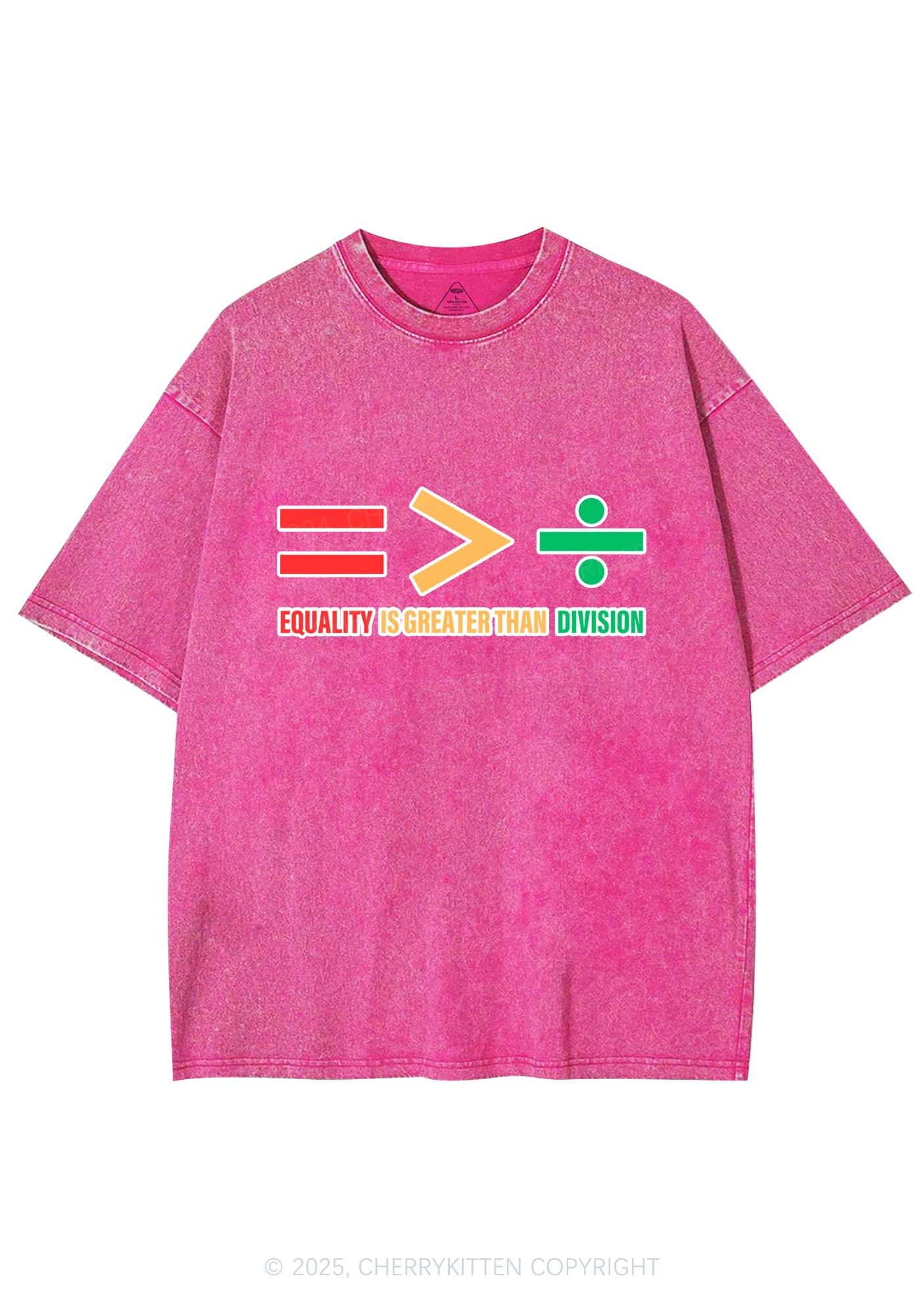 Equality Is Greater Than Division Y2K Washed Tee Cherrykitten