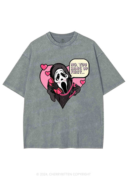 Halloween Skeleton Heart Y2K Washed Tee Cherrykitten