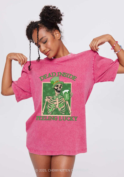 Feeling Lucky St Patricks Y2K Washed Tee Cherrykitten