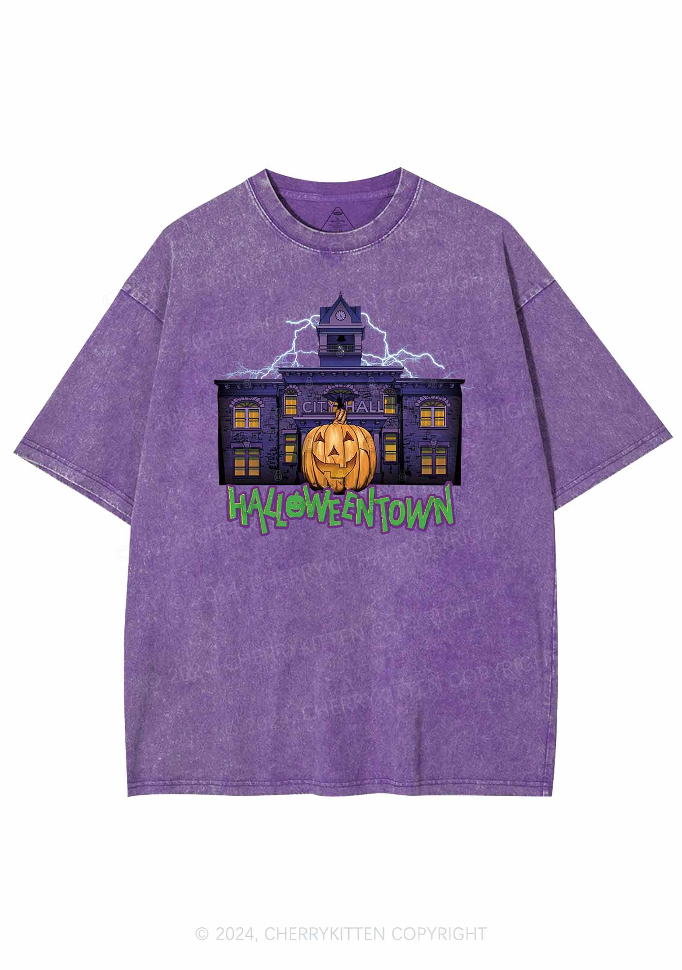 Halloween Spooky Square Y2K Washed Tee Cherrykitten