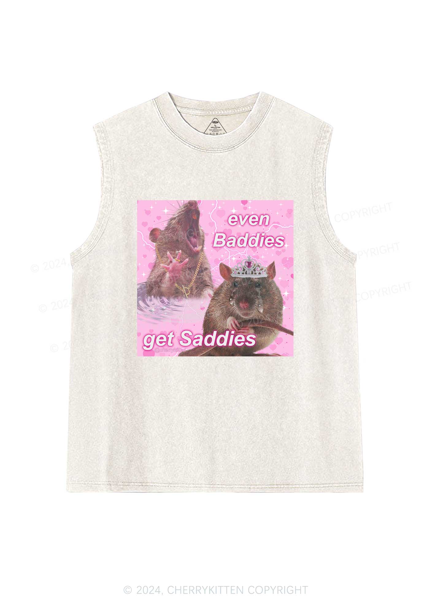 Rat Princess Get Saddies Y2K Washed Tank Cherrykitten