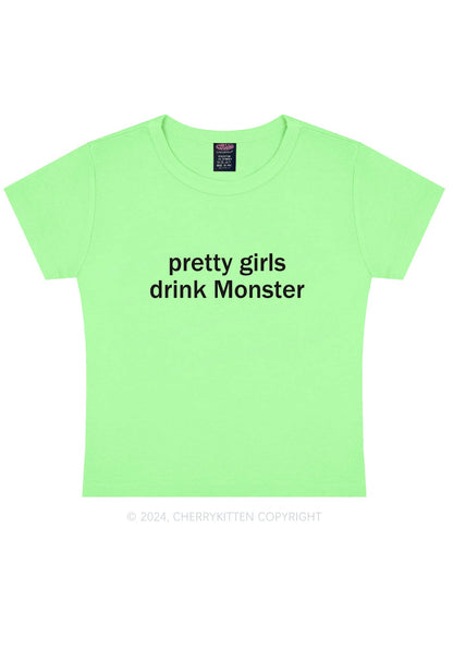 Pretty Girls Drink Monster Y2K Baby Tee Cherrykitten