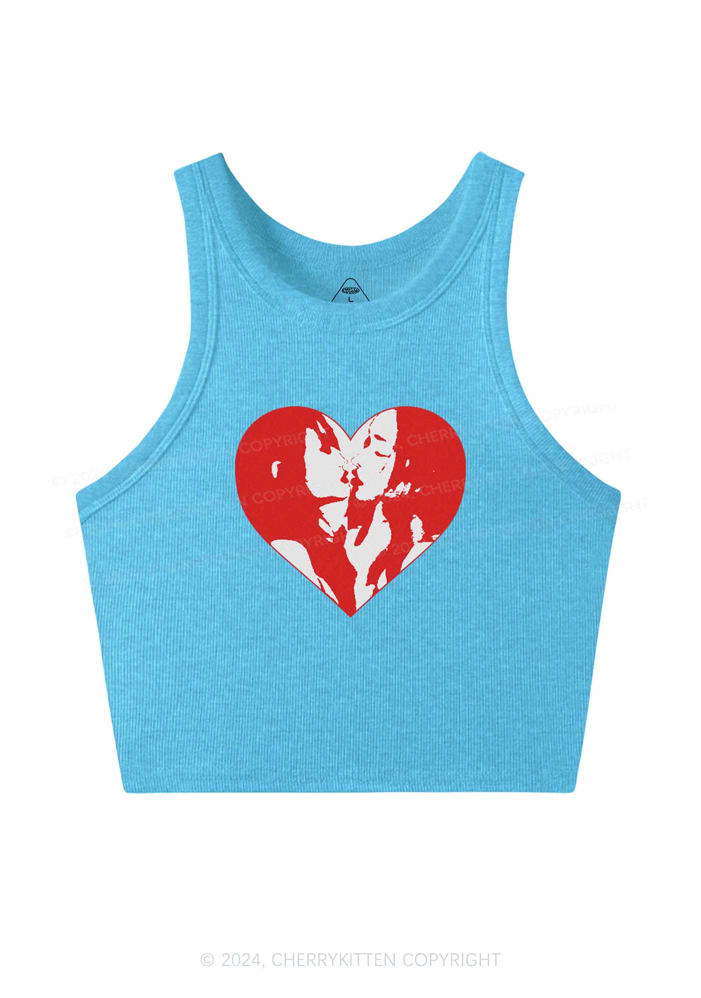 Kiss Girl Y2K Valentine's Day Crop Tank Top Cherrykitten