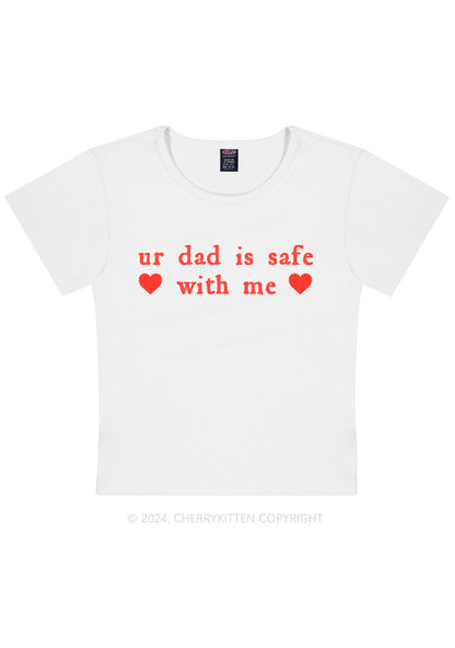 Ur Dad Is Safe With Me Y2K Baby Tee Cherrykitten