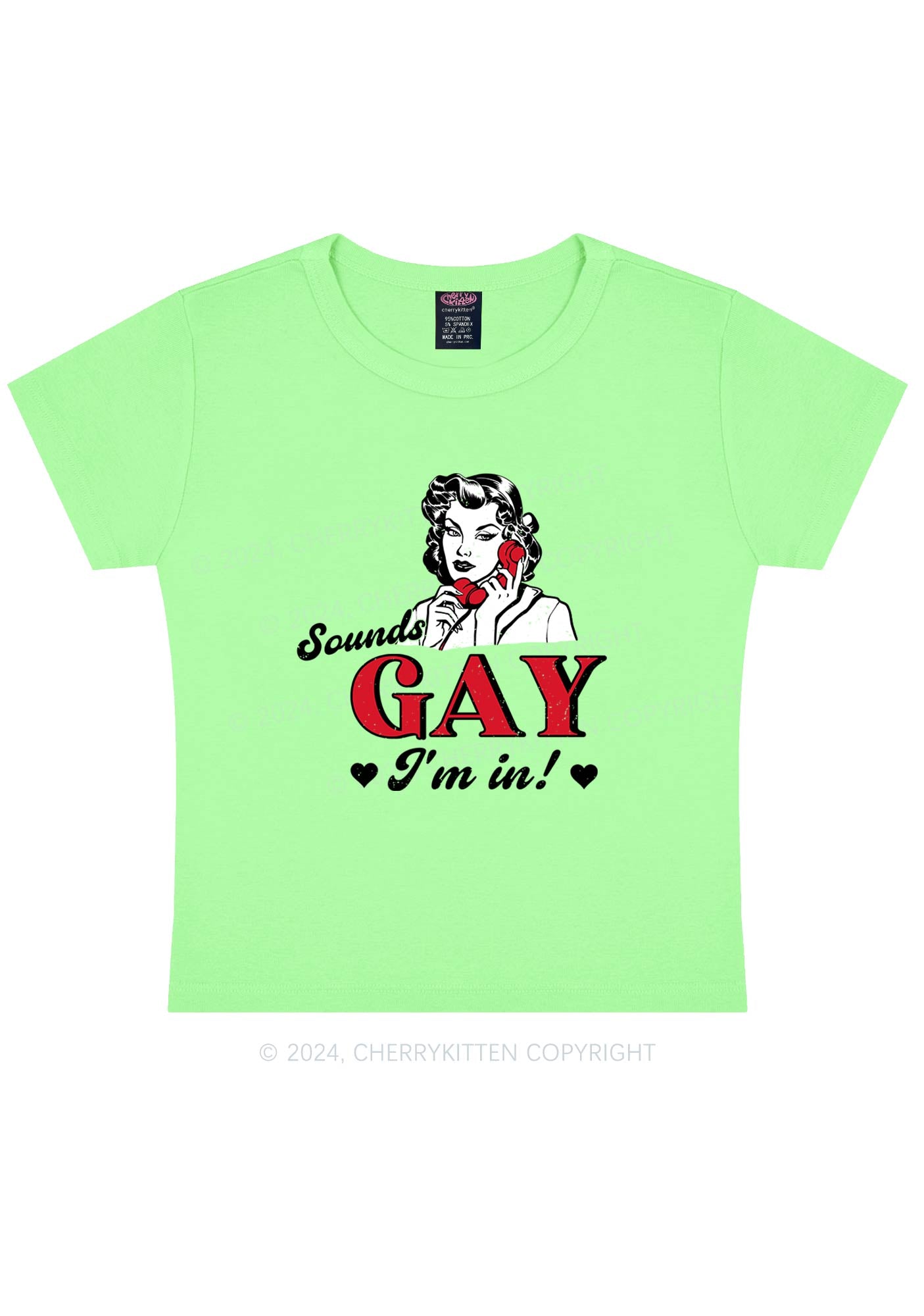 Sounds Gay Calling Y2K Baby Tee Cherrykitten