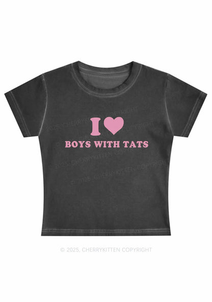 I Love Boys With Tats Y2K Vintage Classic Tee Cherrykitten