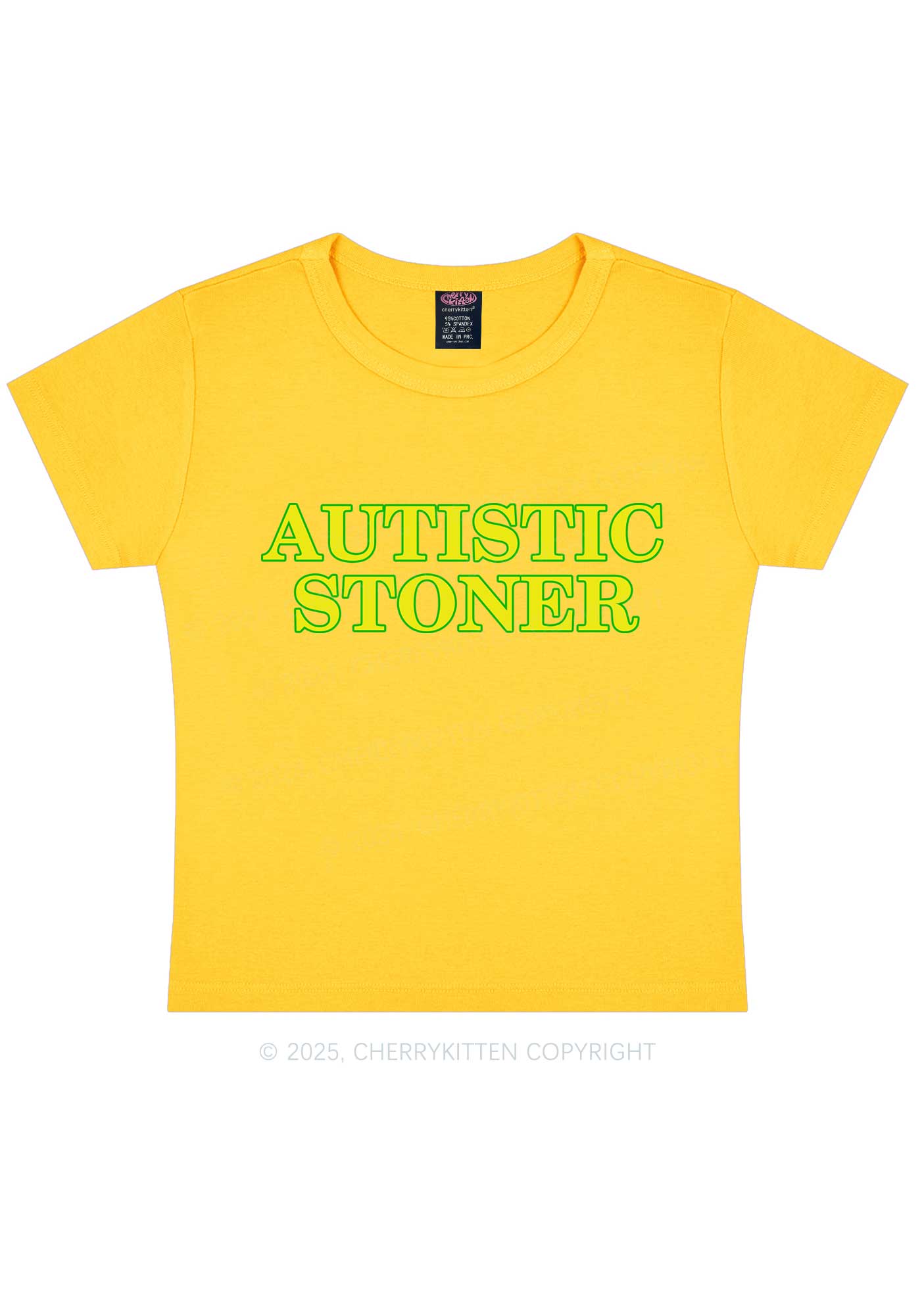 Autistic Stoner Y2K Baby Tee Cherrykitten