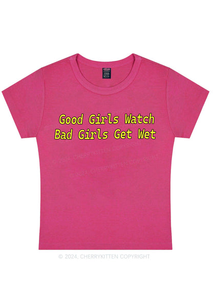 Bad Girls Get Wet Y2K Baby Tee Cherrykitten