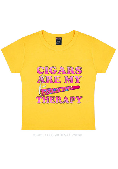 Cigars Are My Therapy Y2K Baby Tee Cherrykitten