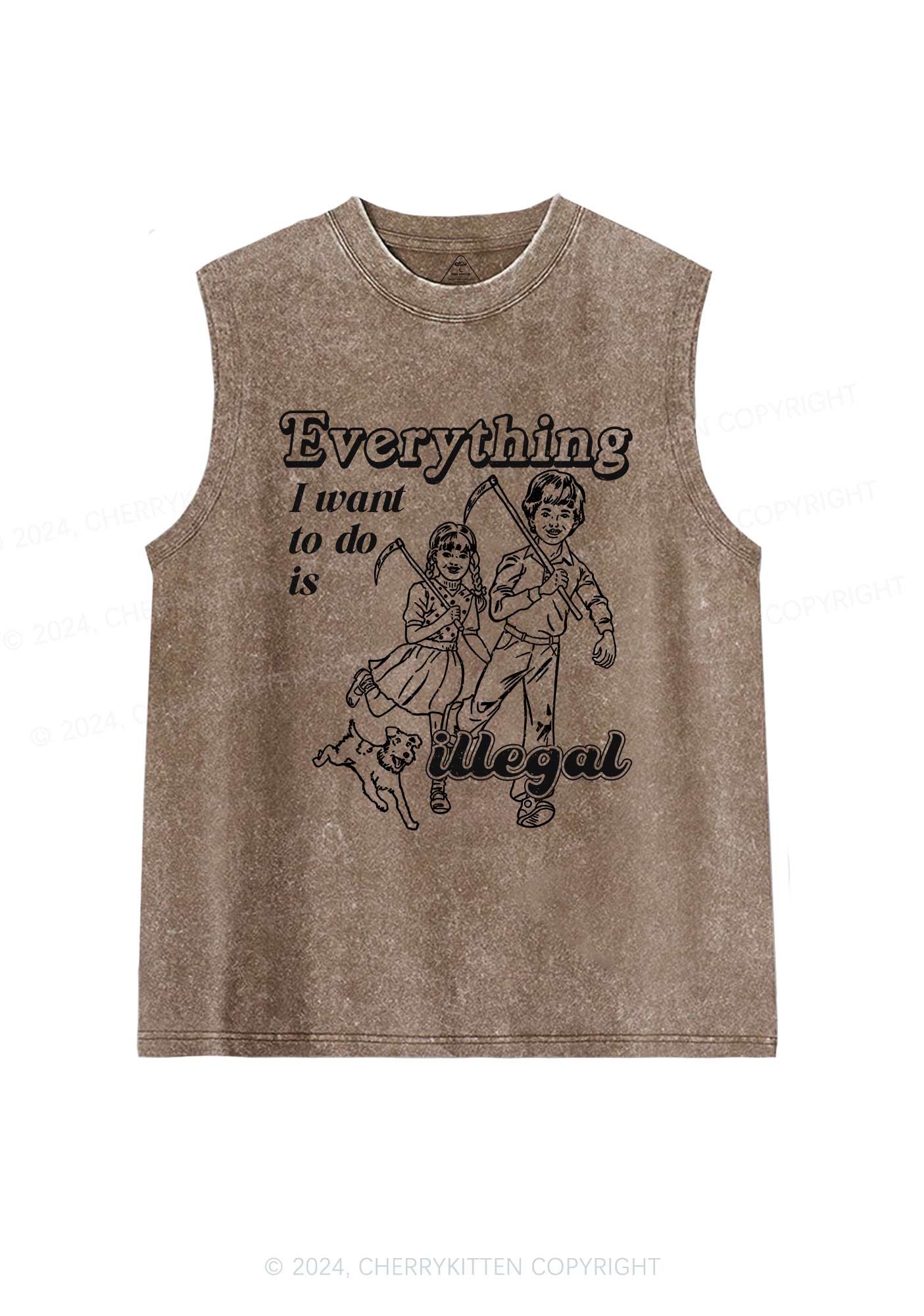 Everything Is Illegal Y2K Washed Tank Cherrykitten