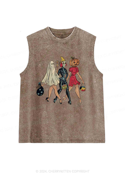 Halloween Ladies Y2K Washed Tank Cherrykitten