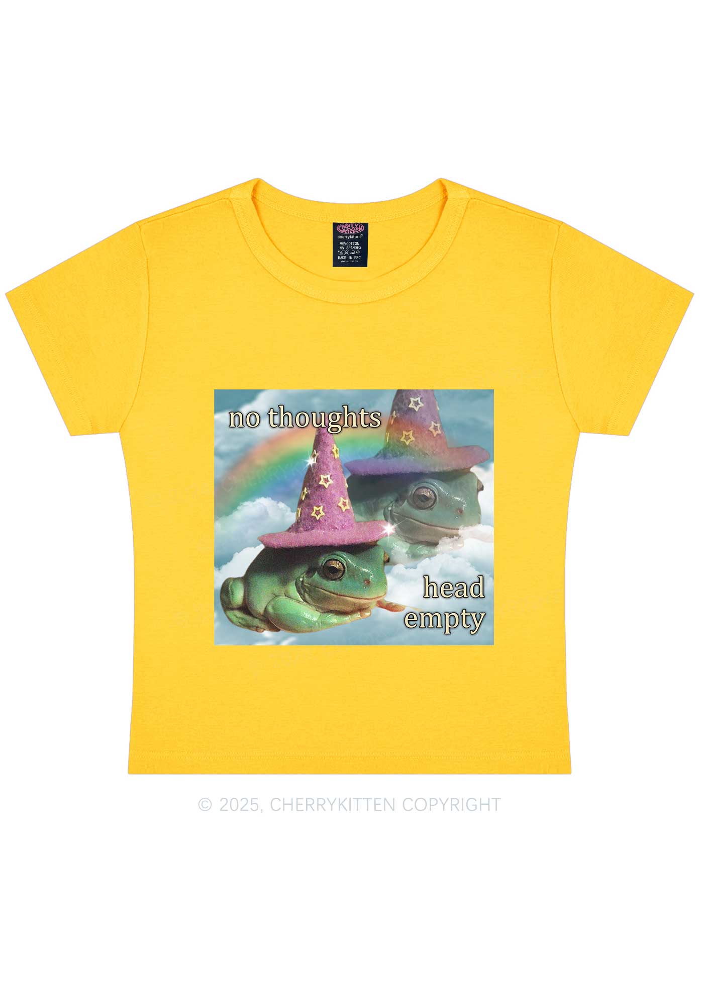 Head Empty Frog Y2K Baby Tee Cherrykitten