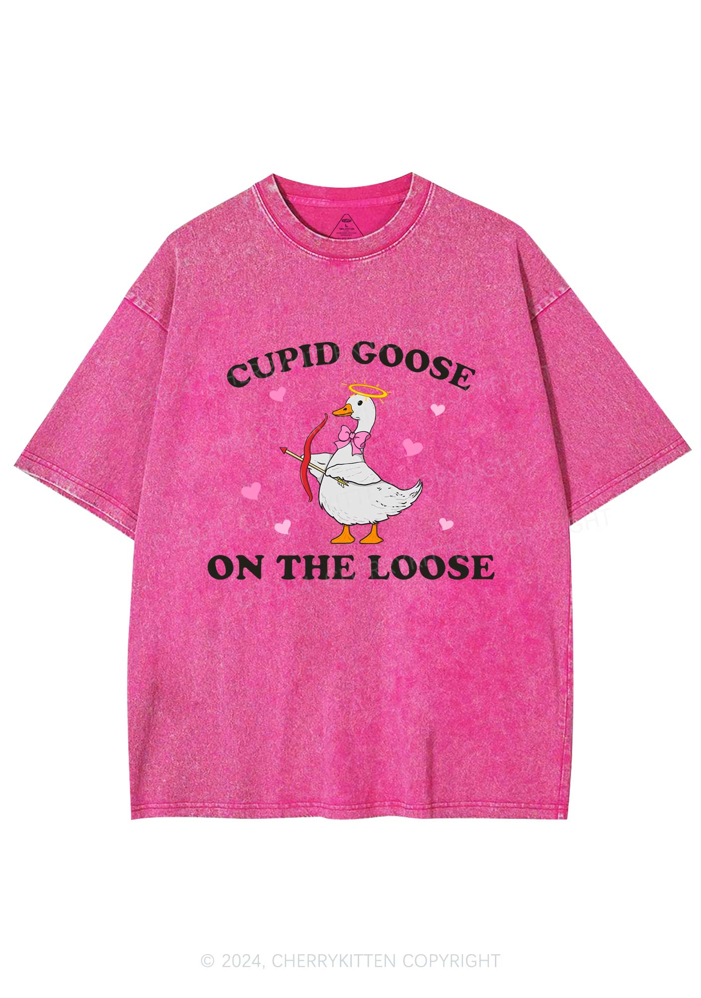 Cupid Goose Y2K Valentine's Day Washed Tee Cherrykitten