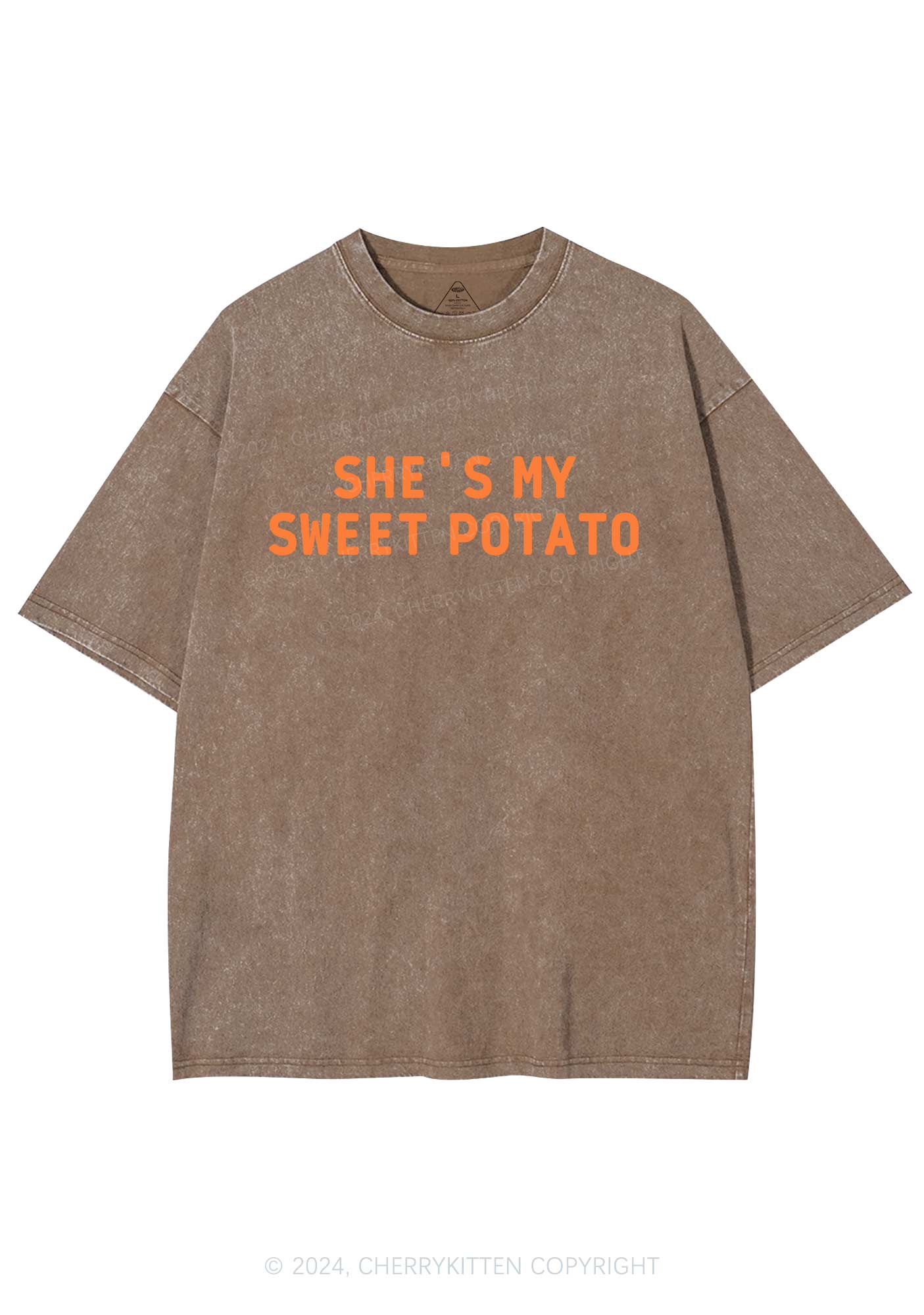 Sweet Potato Y2K Valentine's Day Washed Tee Cherrykitten