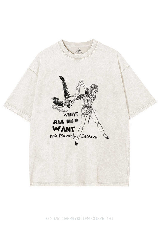 What All Men Want Y2K Washed Tee Cherrykitten