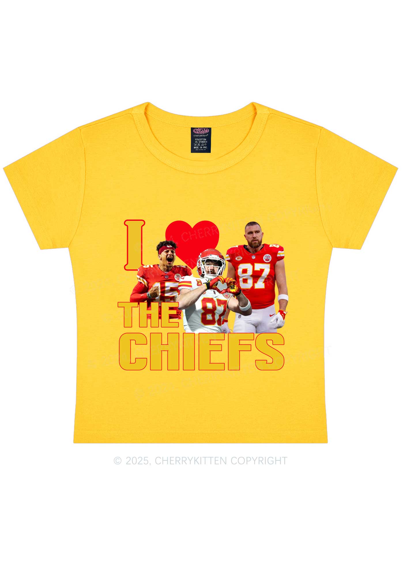 Custom I Love Chiefs Y2K Super Bowl Baby Tee Cherrykitten