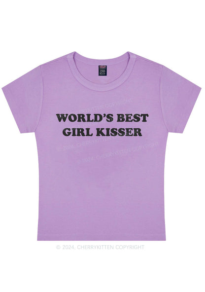 Curvy Best Girl Kisser Y2K Baby Tee Cherrykitten