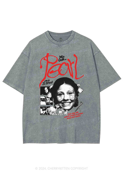 Halloween Film Pearl Y2K Washed Tee Cherrykitten