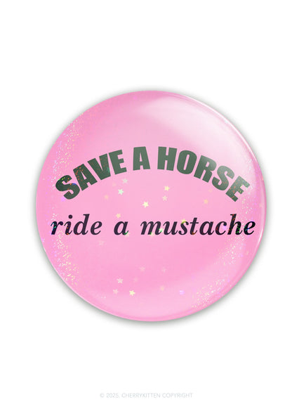 Ride A Mustache 1Pc Y2K Pin Cherrykitten