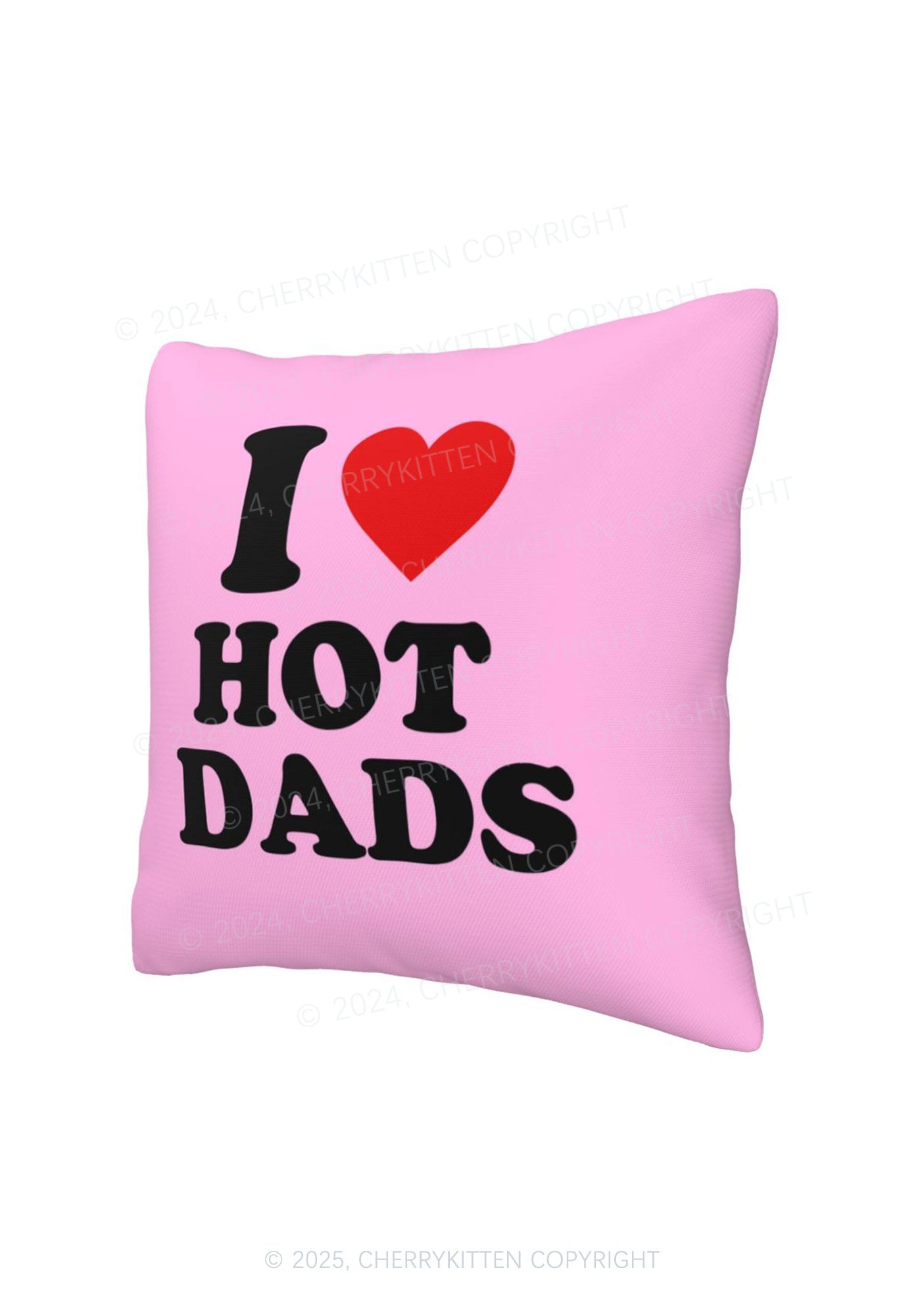 I Love Hot Dads Y2K Throw Pillow Cover Cherrykitten